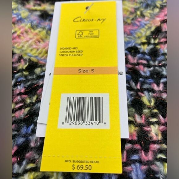 NWT Circus NY Multicolored Rainbow Sweater S - Picture 12 of 12